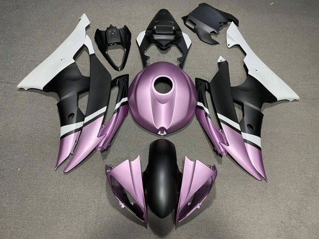 Lojas Carenagens Moto Yamaha YZF R6 2008-2016 - Branco Roxo Claro Preto Fosco
