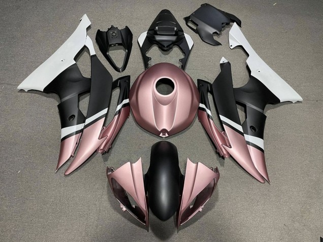 Lojas Carenagens Moto Yamaha YZF R6 2008-2016 - Branco Rose Ouro Preto Fosco