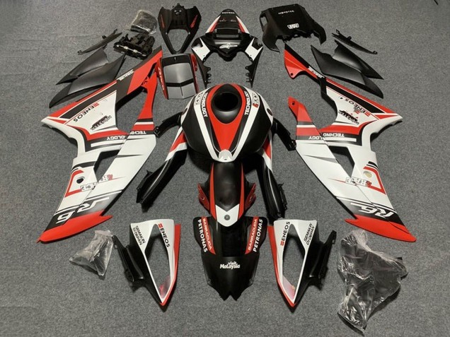 Lojas Carenagens Moto Yamaha YZF R6 2008-2016 - Branco Vermelho Preto Fosco