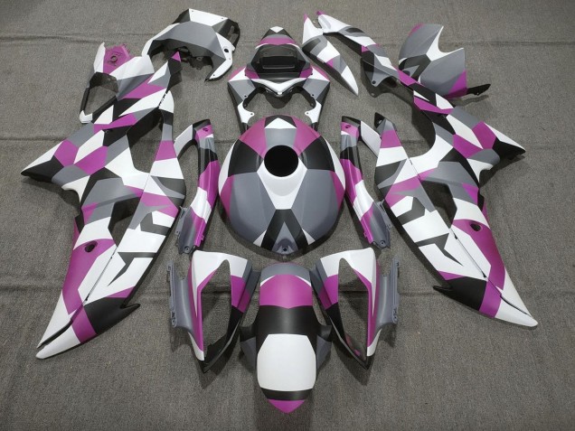 Lojas Carenagens Moto Yamaha YZF R6 2008-2016 - Branco Rosa Cinzento Preto Camouflage