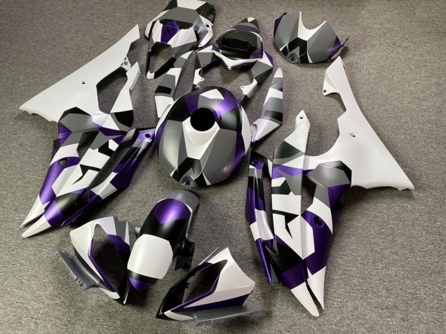 Lojas Carenagens Moto Yamaha YZF R6 2008-2016 - Branco Roxo Cinzento Preto Camouflage