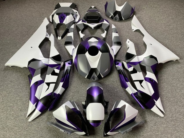Lojas Carenagens Moto Yamaha YZF R6 2008-2016 - Branco Roxo Cinzento Preto Camouflage