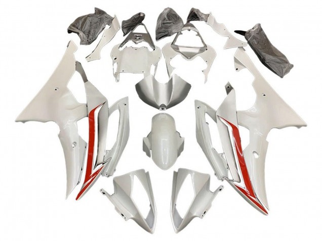 Lojas Kits Carenagem Moto Yamaha YZF R6 2008-2016 - Branco Pérola Vermelho
