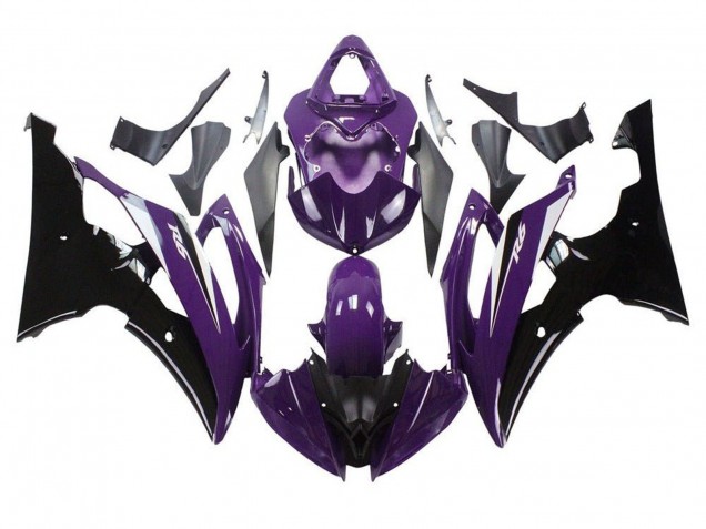 Lojas Carenagens Moto Yamaha YZF R6 2008-2016 - Roxo Preto Brilhante