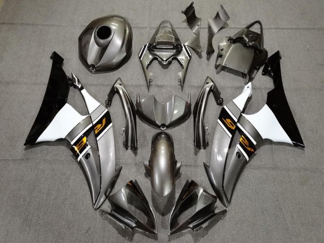 Lojas Carenagens Moto Yamaha YZF R6 2008-2016 - Prata Branco Ouro Preto