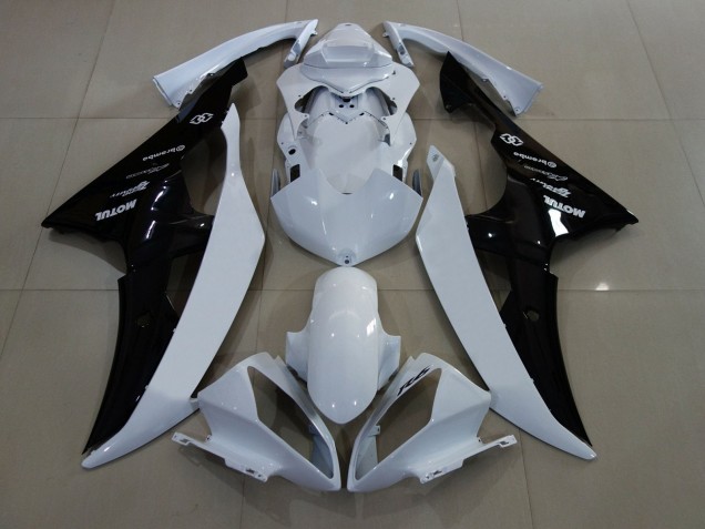 Lojas Carenagens Moto Yamaha YZF R6 2008-2016 - Branco Preto Brilhante