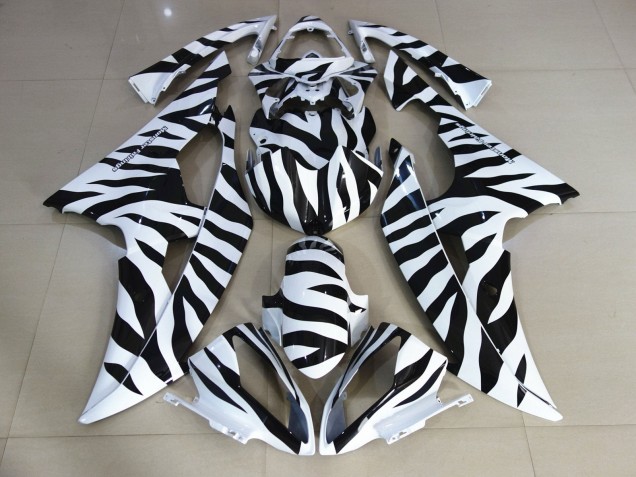 Lojas Carenagens Moto Yamaha YZF R6 2008-2016 - Branco Preto Zebra