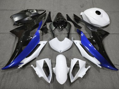 Lojas Carenagem Moto Yamaha YZF R6 2008-2016 - Branco Azul Preto Brilhante