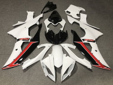 Lojas Carenagem Moto Yamaha YZF R6 2008-2016 - Branco Vermelho Preto Brilhante