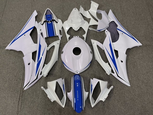 Lojas Kits Carenagem Moto Yamaha YZF R6 2008-2016 - Branco Azul