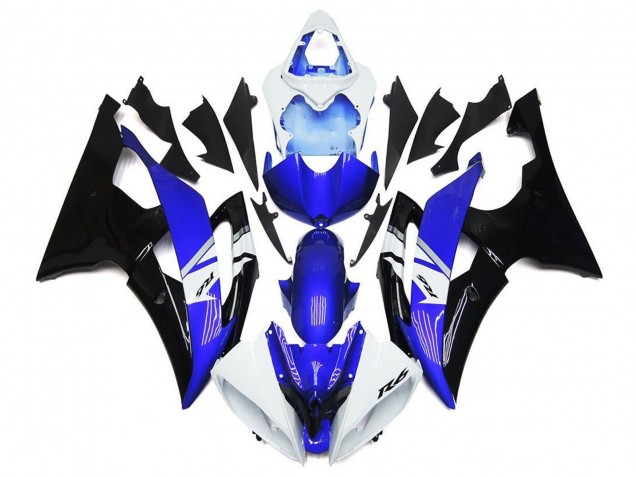 Lojas Carenagens Moto Yamaha YZF R6 2008-2016 - Branco Azul Preto