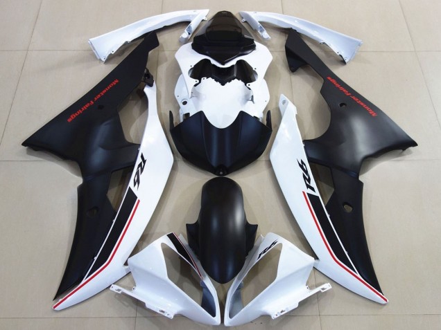 Lojas Carenagens Moto Yamaha YZF R6 2008-2016 - Branco Preto Fosco Vermelho