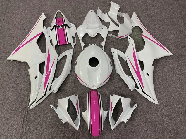 Lojas Carenagens Moto Yamaha YZF R6 2008-2016 - Branco Rosa