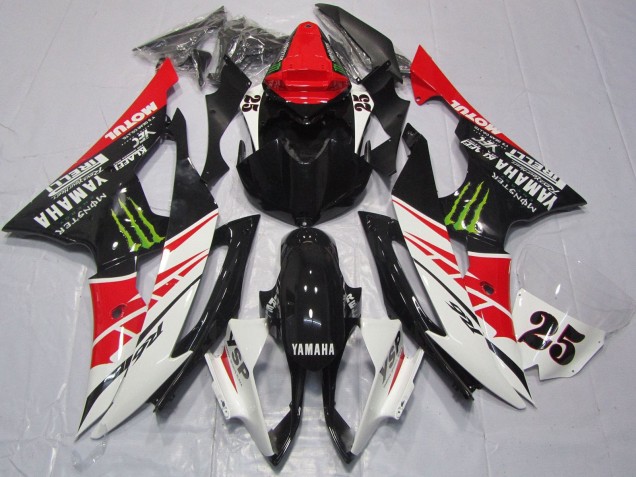 Lojas Carenagens Moto Yamaha YZF R6 2008-2016 - Branco Vermelho Preto Brilhante Verde Monstro 25