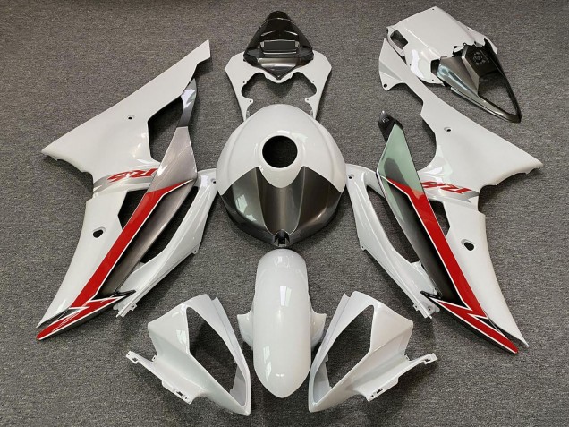 Lojas Carenagens Moto Yamaha YZF R6 2008-2016 - Branco Pérola Vermelho