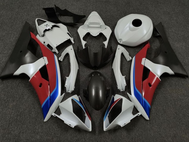 Lojas Carenagens Moto Yamaha YZF R6 2008-2016 - Branco Vermelho Azul Preto Fosco