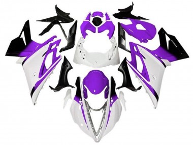 Lojas Carenagens Moto Triumph Daytona 675 Triple 2013-2016 - Branco Roxo Preto Brilhante