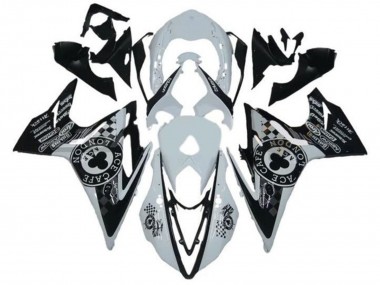 Lojas Carenagens Moto Triumph Daytona 675 Triple 2013-2016 - Branco Preto Brilhante Cafe London