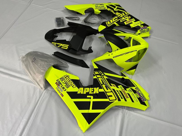 Lojas Carenagens Moto Triumph Daytona 675 Triple 2006-2008 - Amarelo Preto Fosco
