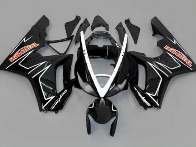 Lojas Carenagens Moto Triumph Daytona 675 Triple 2006-2008 - Preto Brilhante Branco Listra