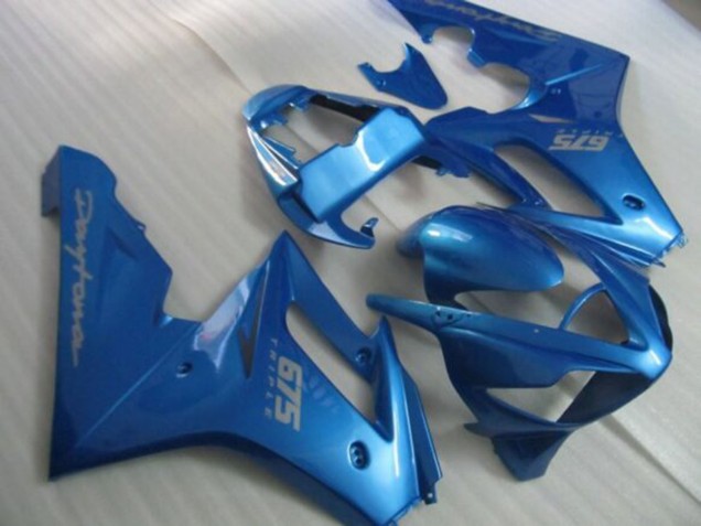 Lojas Carenagens Moto Triumph Daytona 675 Triple 2006-2008 - Azul Prata Decalques