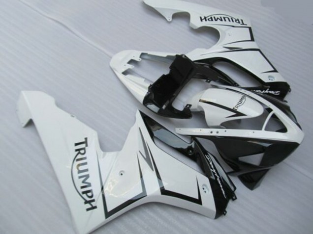 Lojas Carenagens Moto Triumph Daytona 675 Triple 2006-2008 - Branco Preto Brilhante
