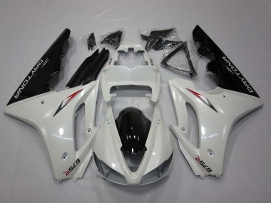 Lojas Carenagem Moto Triumph Daytona 675 Triple 2009-2012 - Branco Preto Brilhante