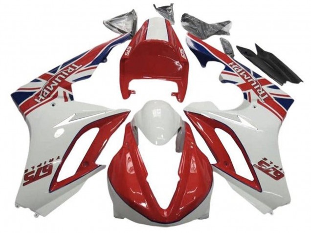 Lojas Carenagens Moto Triumph Daytona 675 Triple 2009-2012 - Branco Vermelho