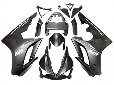 Lojas Carenagens Moto Triumph Daytona 675 Triple 2009-2012 - Preto Fosco Branco Decalques