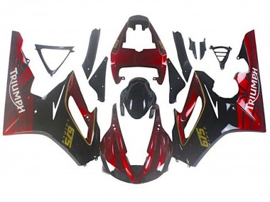 Lojas Carenagens Moto Triumph Daytona 675 Triple 2009-2012 - Vermelho Preto Brilhante