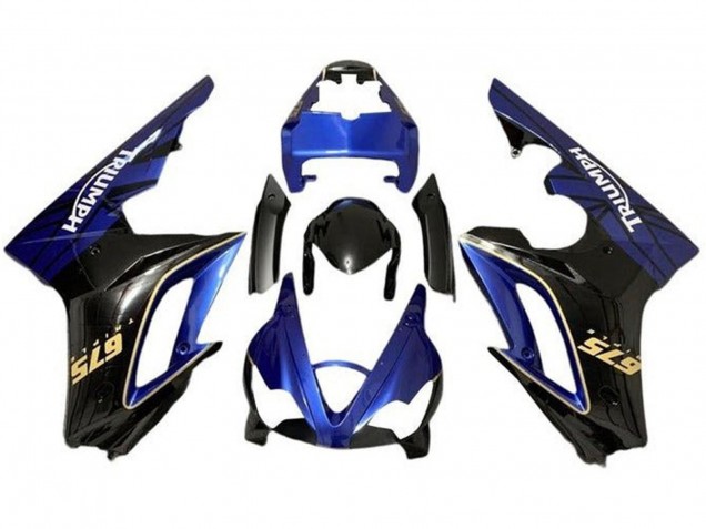 Lojas Carenagens Moto Triumph Daytona 675 Triple 2009-2012 - Azul Preto Brilhante