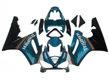 Lojas Carenagens Moto Triumph Daytona 675 Triple 2009-2012 - Azul Petróleo Preto Brilhante