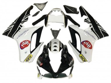 Lojas Carenagens Moto Triumph Daytona 675 Triple 2009-2012 - Branco Preto Brilhante HPi