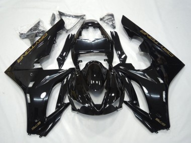 Lojas Carenagem Moto Triumph Daytona 675 Triple 2009-2012 - Preto Brilhante Ouro Decalques