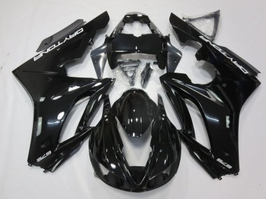 Lojas Carenagens Moto Triumph Daytona 675 Triple 2009-2012 - Preto Brilhante Branco Decalques