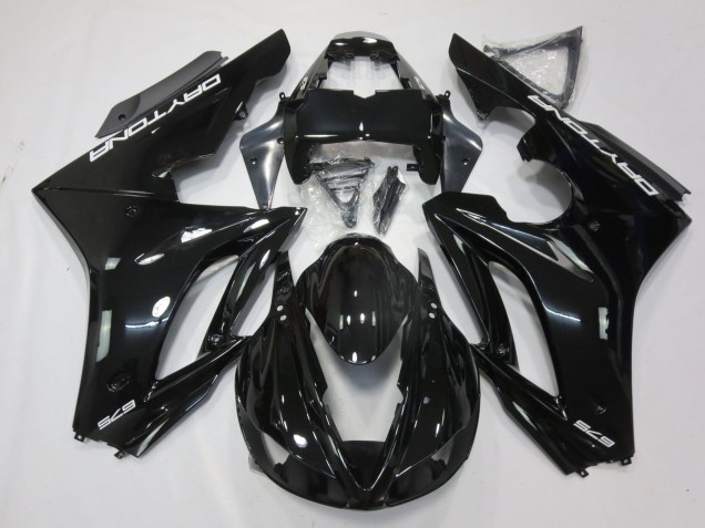 Lojas Carenagens Moto Triumph Daytona 675 Triple 2009-2012 - Preto Brilhante Branco Decalques