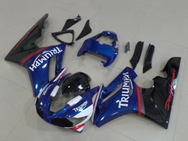 Lojas Carenagens Moto Triumph Daytona 675 Triple 2009-2012 - Azul Vermelho Branco Preto Brilhante