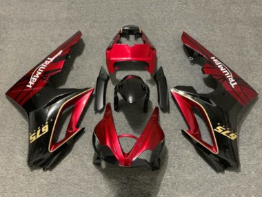 Lojas Carenagens Moto Triumph Daytona 675 Triple 2009-2012 - Vermelho Ouro Preto Brilhante