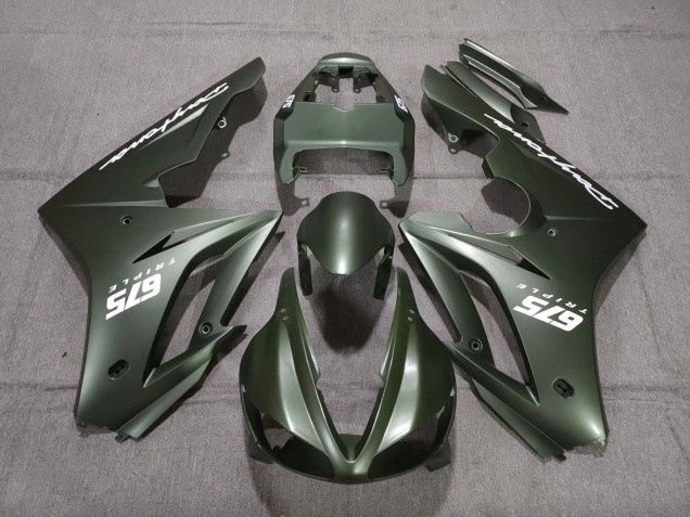 Lojas Carenagens Moto Triumph Daytona 675 Triple 2009-2012 - Verde Fosco Branco