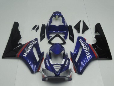 Lojas Carenagens Moto Triumph Daytona 675 Triple 2009-2012 - Azul Vermelho Preto Brilhante
