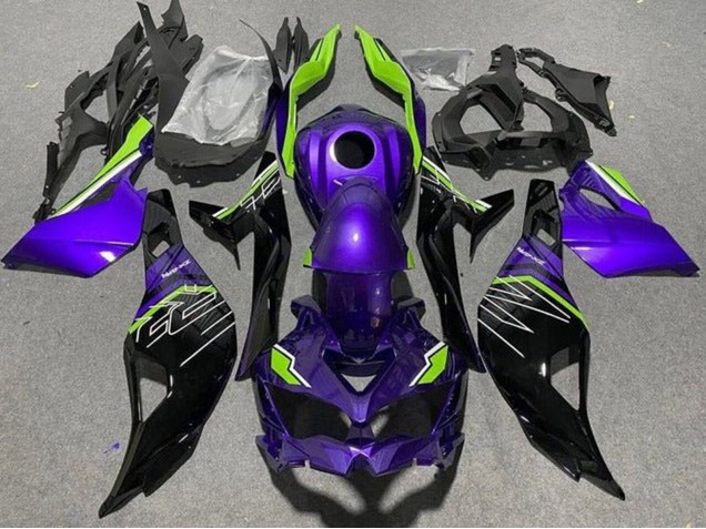 Lojas Carenagens Moto Kawasaki ZX4R ZX-4RR 2019-2025 - Roxo Verde Preto