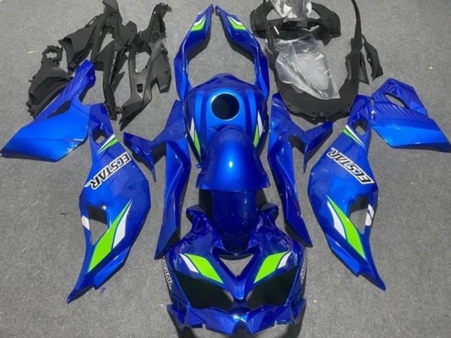 Lojas Carenagens Moto Kawasaki ZX4R ZX-4RR 2019-2025 - Azul Verde Ecstar