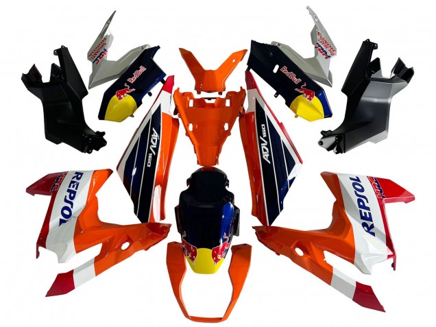 Lojas Carenagens Moto Honda ADV160 2022-2024 - Laranja Branco Vermelho Azul Repsol Red Bull