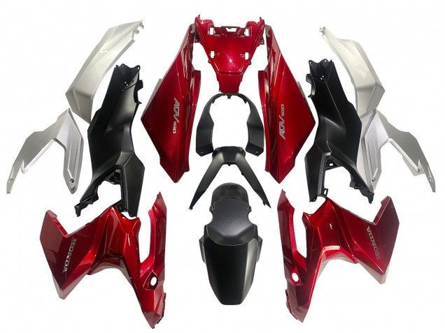 Lojas Carenagens Moto Honda ADV160 2022-2024 - Prata Vermelho Preto Fosco