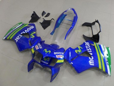 Lojas Carenagens Moto Honda VFR 800 1998-2001 - Azul Verde Branco MoviStar