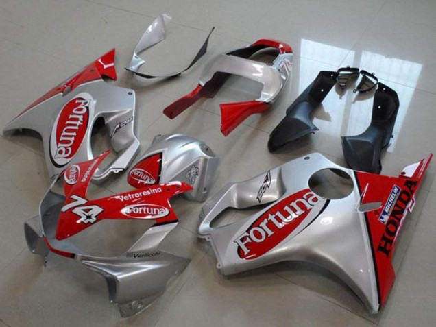 Lojas Carenagens Moto Honda VTR1000 2000-2006 - Prata Vermelho Fortuna 74