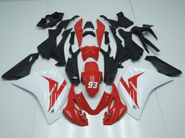 Lojas Carenagens Moto Honda CBR125R 2011-2016 - Branco Vermelho Preto Fosco 93