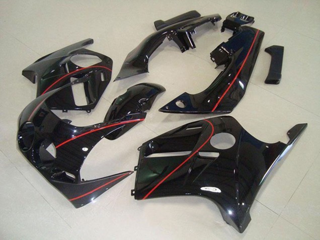 Lojas Carenagens Moto Honda CBR250RR MC19 1988-1989 - Preto Brilhante Vermelho Linha