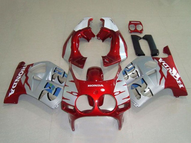 Lojas Carenagens Moto Honda CBR250RR MC19 1988-1989 - Prata Branco Vermelho