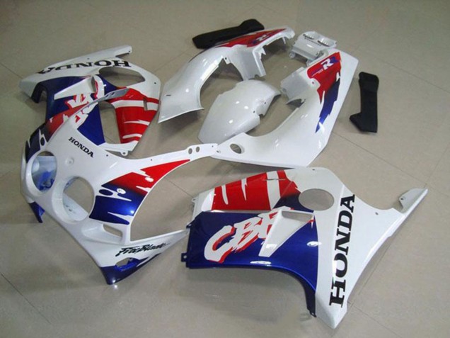 Lojas Carenagens Moto Honda CBR250RR MC19 1988-1989 - Branco Vermelho Azul